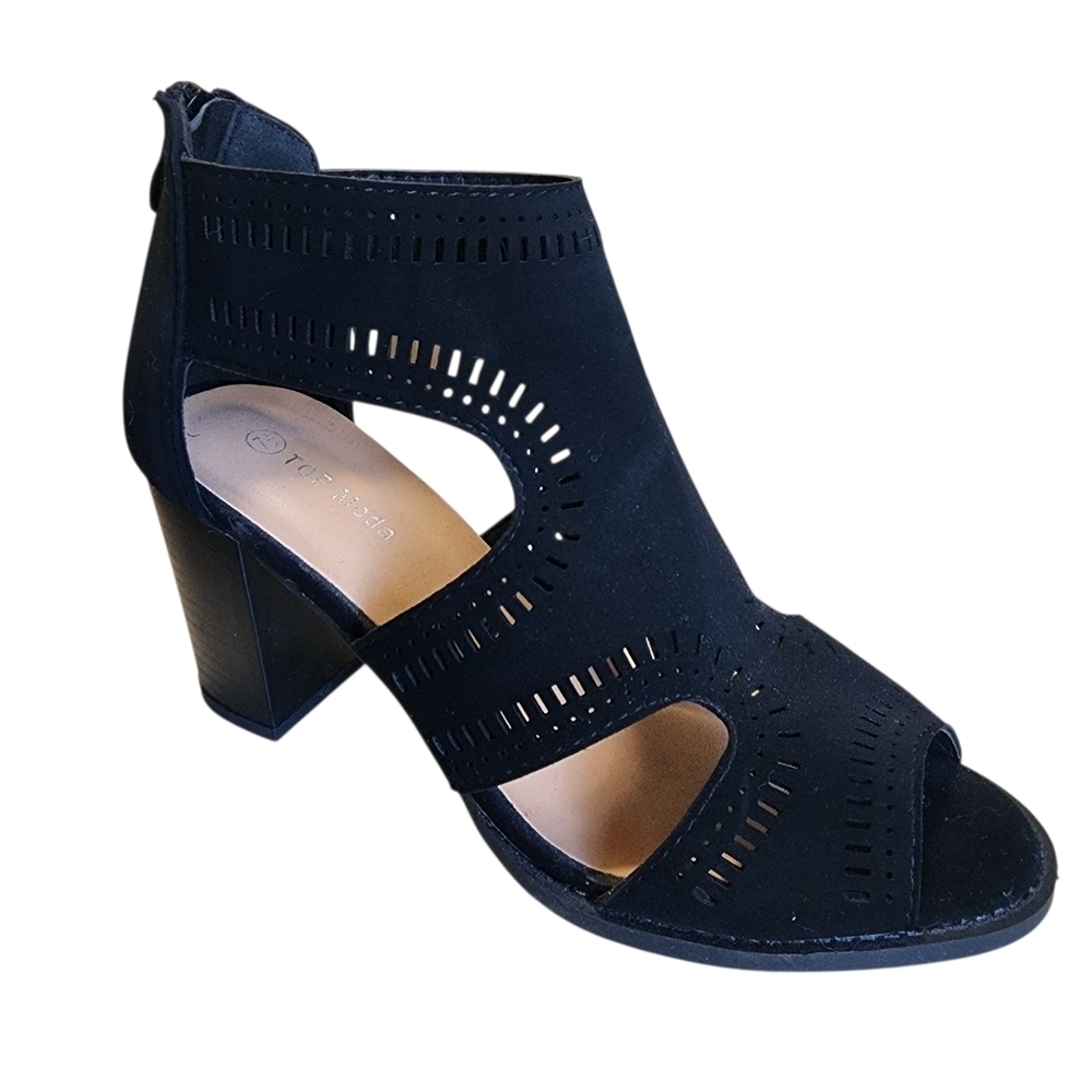 TOP Moda Peep Toe Women's Heeled Sandals - 7.5M